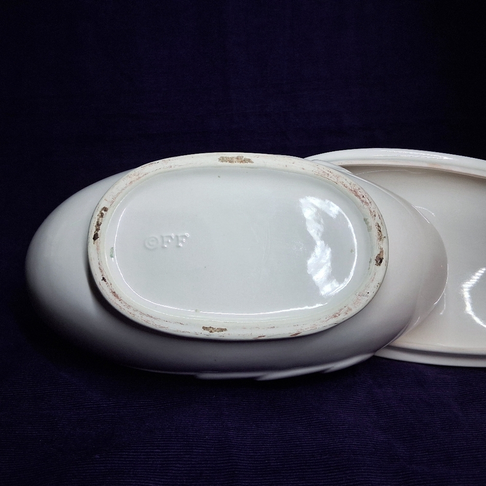 Vintage Fitz And Floyd Swan Porcelain Jewelry Trinket Holder *flaw* - Picture 10 of 16